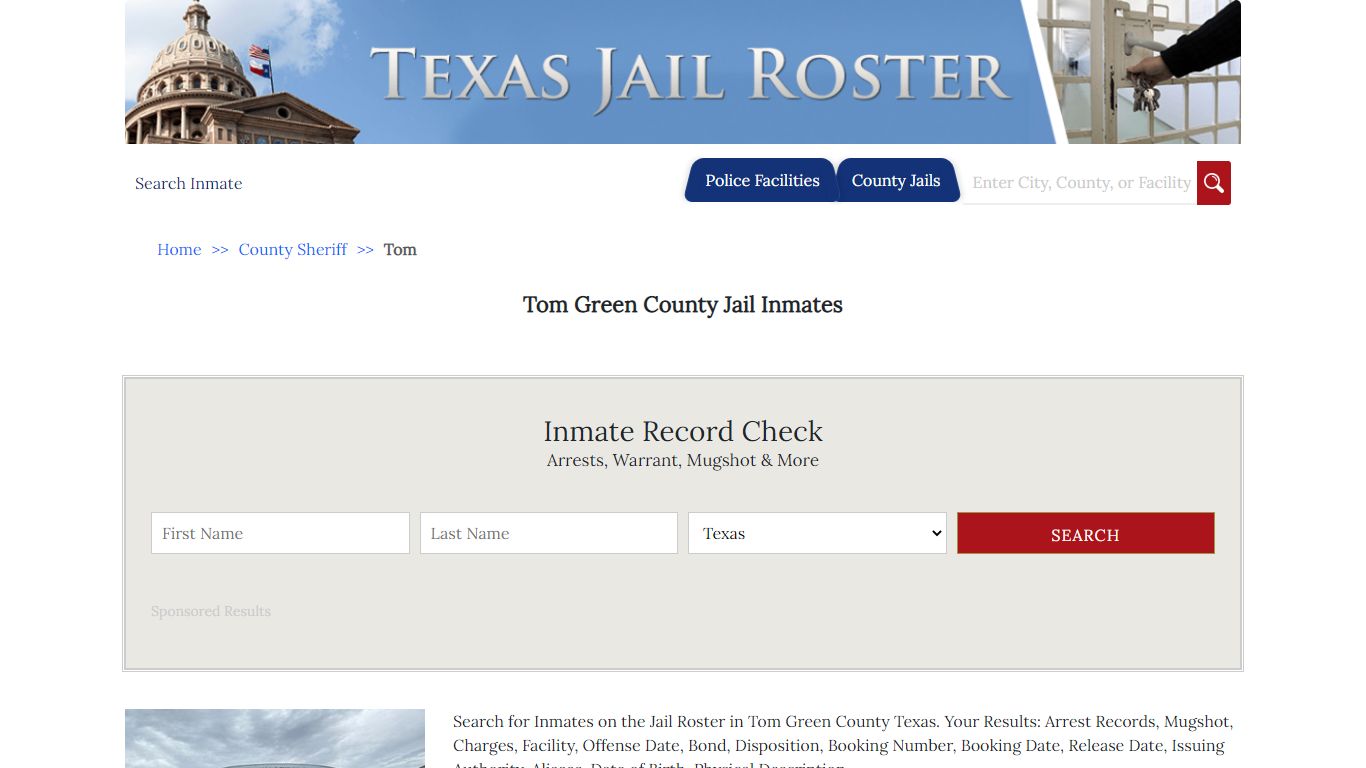 Tom Green County Jail Inmates | Jail Roster Search